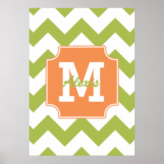 Personalized Beach Fun Chevron Pattern Poster