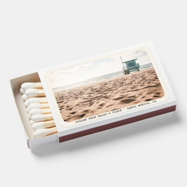Personalized Beach House Decor Guest Gift Favor Matchboxes (Front Open)