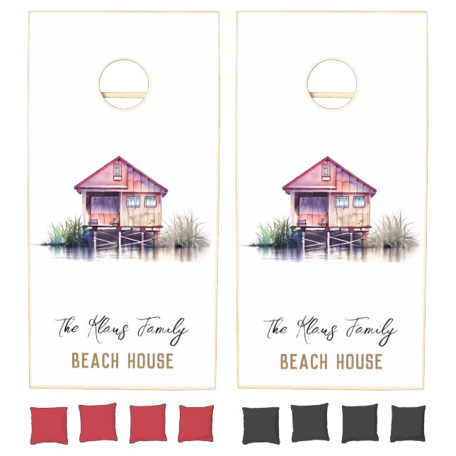 Personalized Beach House Family Cornhole Set (Set)