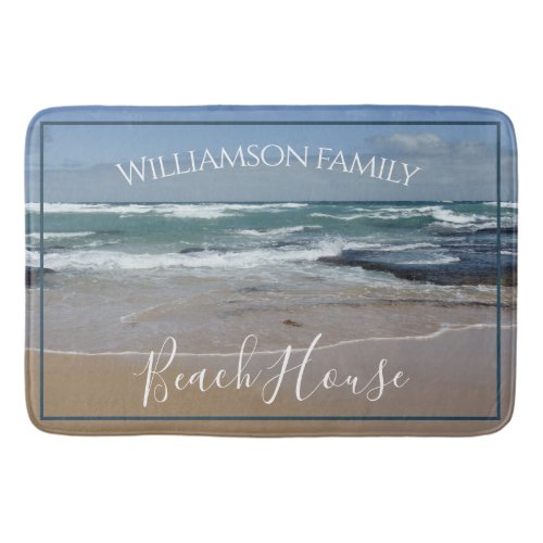 Personalized Beach House Ocean Large Bath Mat