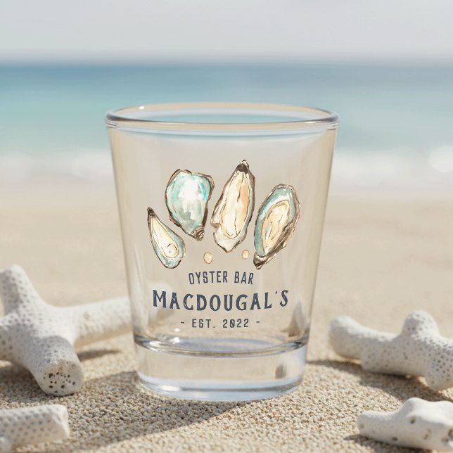 Personalized Beach House Oyster Bar Shot Glass (Creator Uploaded)