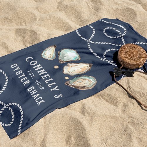 Personalized Beach House Oyster Shack Beach Towel