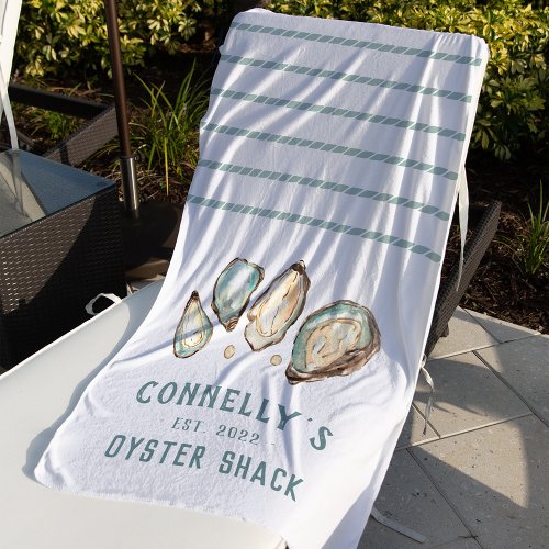 Personalized Beach House Oyster Shack Beach Towel