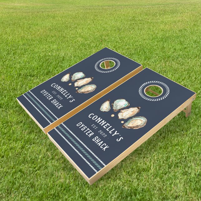 Personalized Beach House Oyster Shack Cornhole Set (Creator Uploaded)