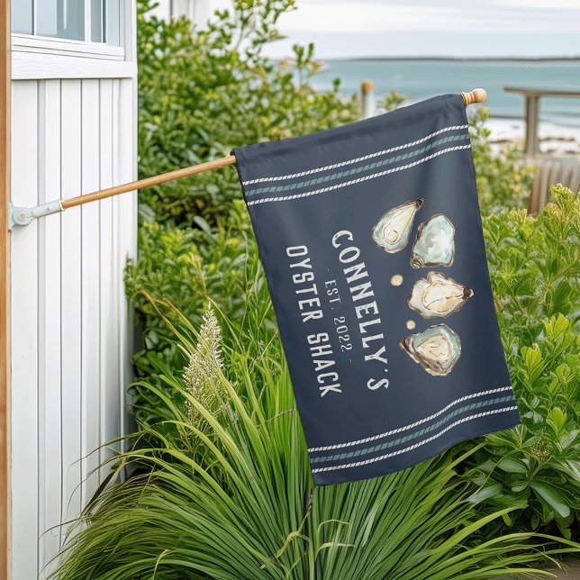 Personalized Beach House Oyster Shack Flag (Creator Uploaded)