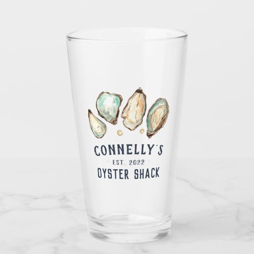 Personalized Beach House Oyster Shack Glass