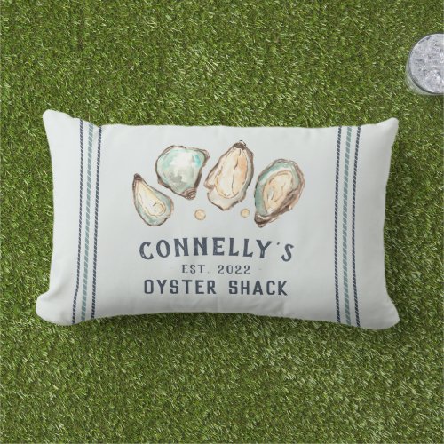 Personalized Beach House Oyster Shack Lumbar Pillow