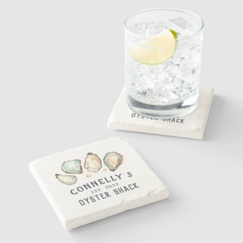 Personalized Beach House Oyster Shack Stone Coaster