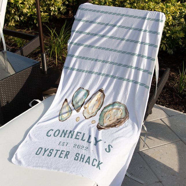 Personalized Beach House Oyster Shack Towel (Creator Uploaded)