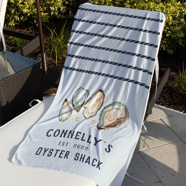 Personalized Beach House Oyster Shack Towel (Creator Uploaded)