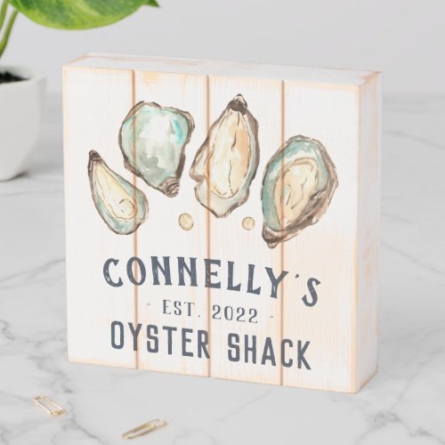 Personalized Beach House Oyster Shack Wooden Box Sign