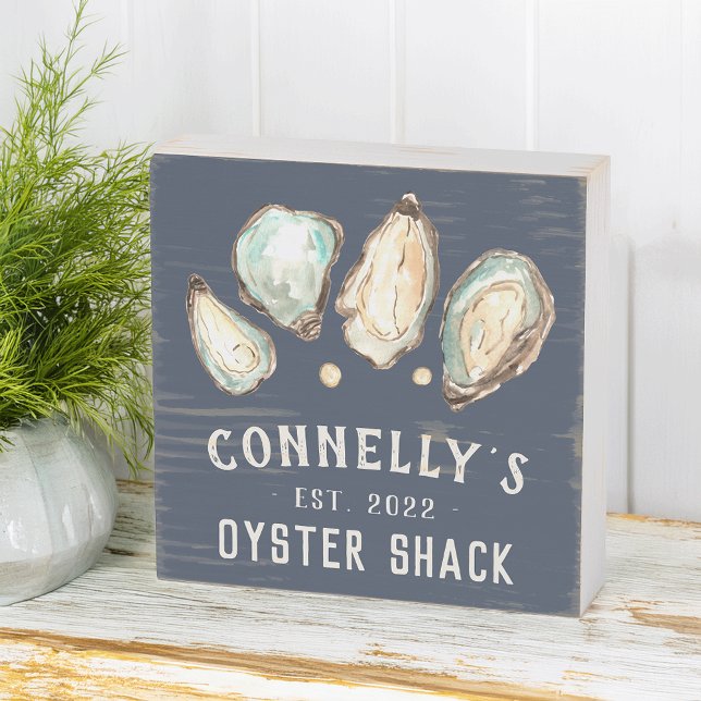 Personalized Beach House Oyster Shack Wooden Box Sign (Creator Uploaded)