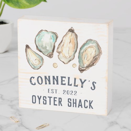Personalized Beach House Oyster Shack Wooden Box Sign