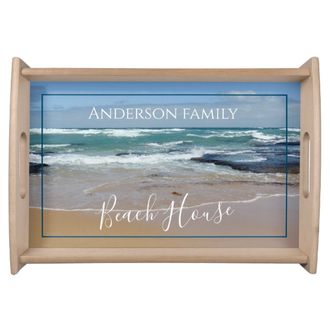 Personalized Beach House Serving Tray (Front)