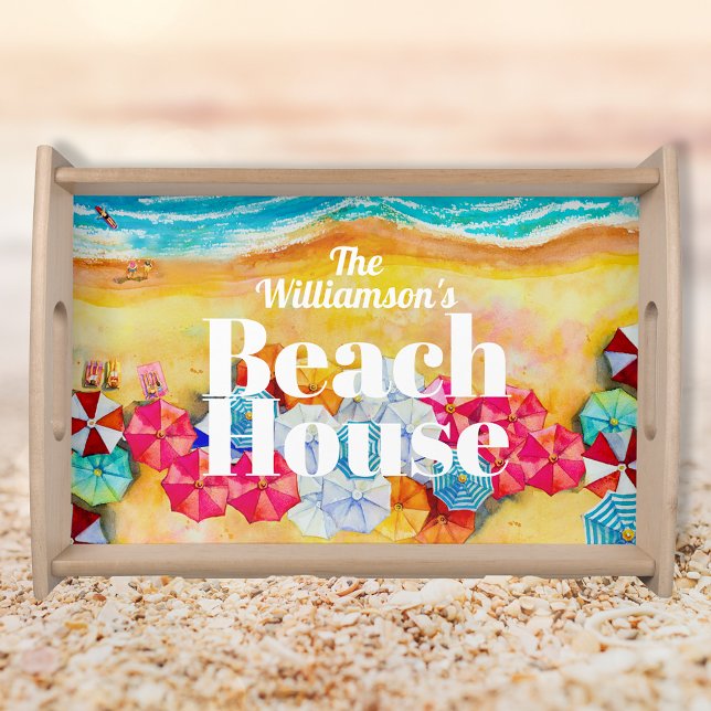 Personalized Beach House Serving Tray (Personalized Beach House Serving Tray)