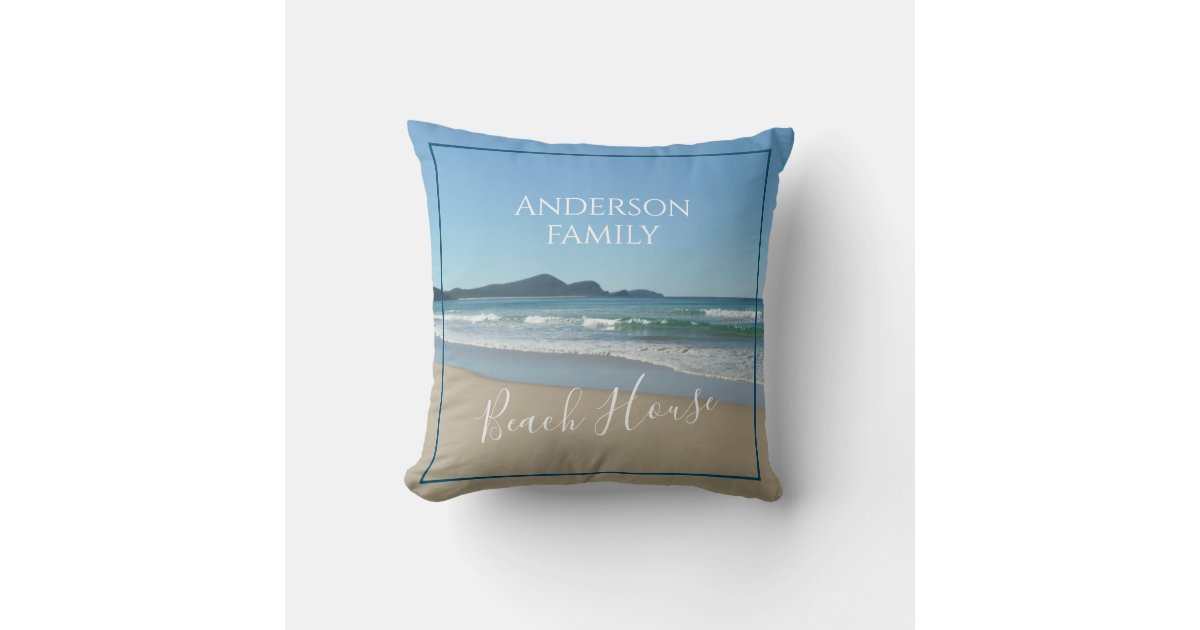 Personalized Beach House Throw Pillow Zazzle