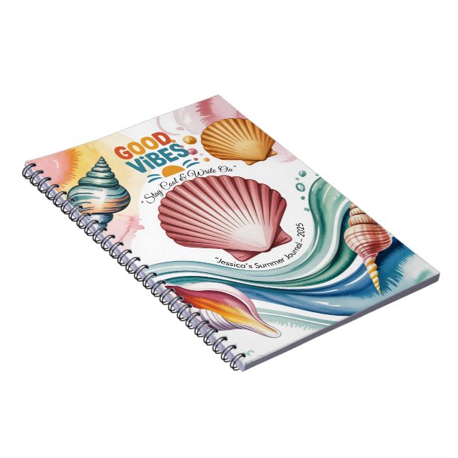 Personalized Beach Journal | Good Vibes (Right Side)