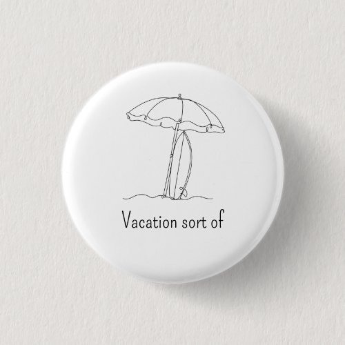 Personalized Beach Line Art Button | Vacation
