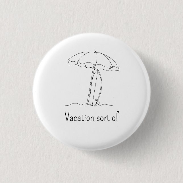 Personalized Beach Line Art Button | Vacation (Front)