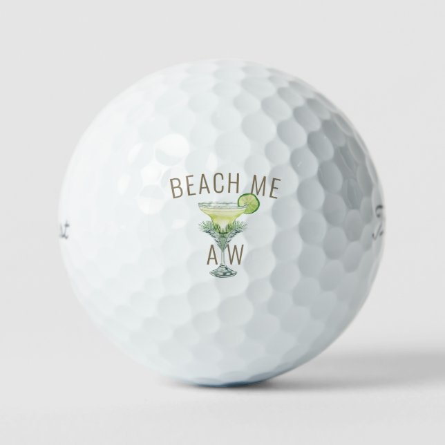 Personalized Beach Me Margarita Titleist Pro V1 Golf Balls (Front)