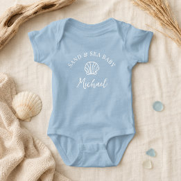 Personalized Beach Ocean Coastal Baby Shower Gift Bodysuit