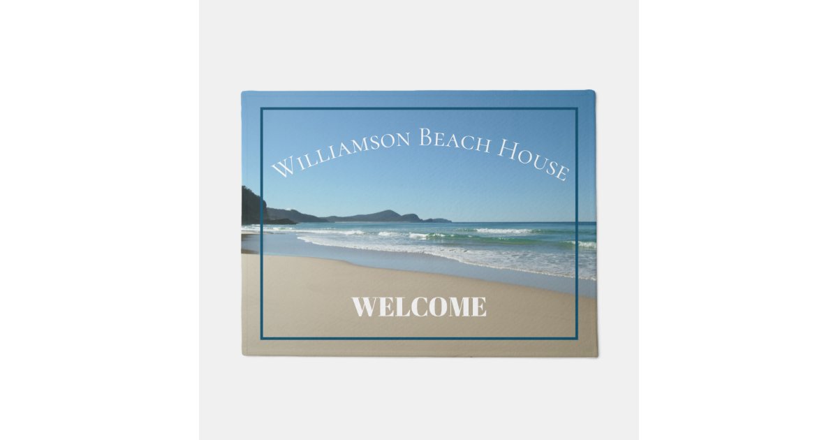 Custom Personalized Beach Decor Doormat Blue Crab Beach Door 