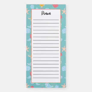 Personalized Beach Ocean Shore Lined Magnetic Notepad