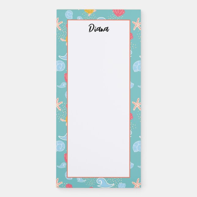 Personalized Beach Ocean Shore Magnetic Notepad (Front)
