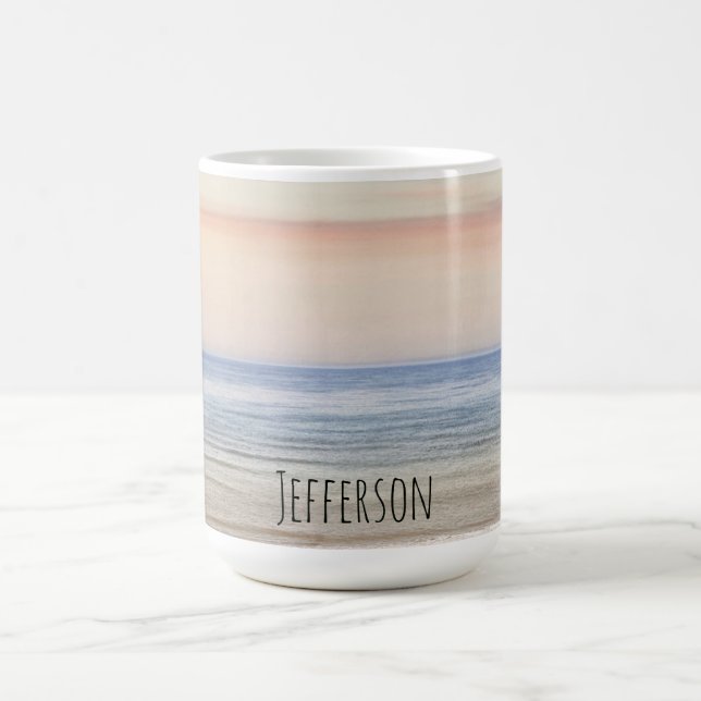 Personalized Beach Ocean Sunset Coffee Mug (Center)
