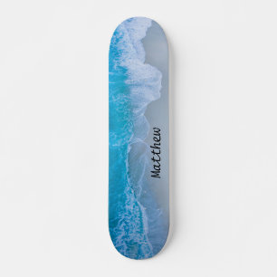 Personalized Beach Ocean Waves Skateboard