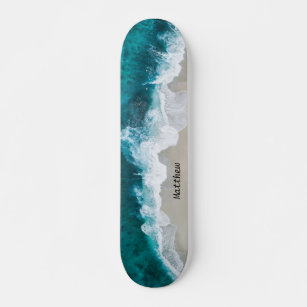 Personalized Beach Ocean Waves Skateboard