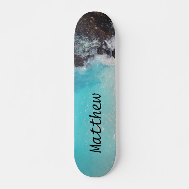Personalized Beach Ocean Waves Skateboard (Front)