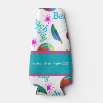 Personalized Beach Party Bottle Bottle Cooler by Dmargie1029 at Zazzle