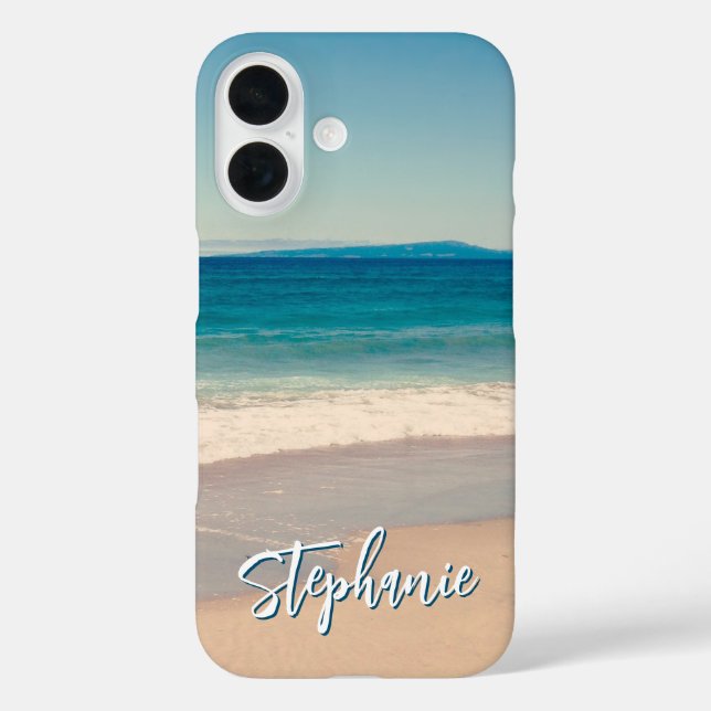 Personalized Beach Photo Ocean Blue Case-Mate iPhone Case (Back)