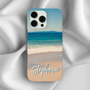 Personalized Beach Photo Ocean Blue iPhone 16 Pro Max Case