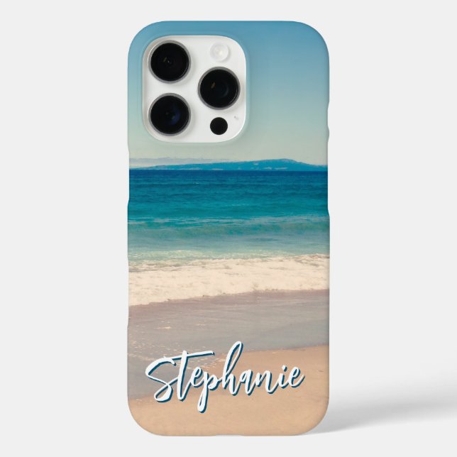 Personalized Beach Photo Ocean Blue Case-Mate iPhone Case (Back)