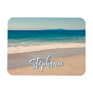 Personalized Beach Photo Ocean Blue Scenic Magnet