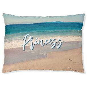 Personalized Beach Photo Ocean Blue Scenic Pet Bed