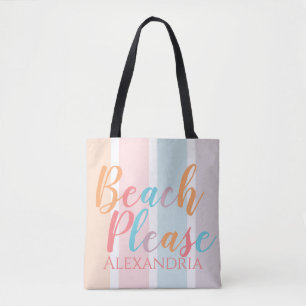 Personalized Beach Please Beach Tote Bag