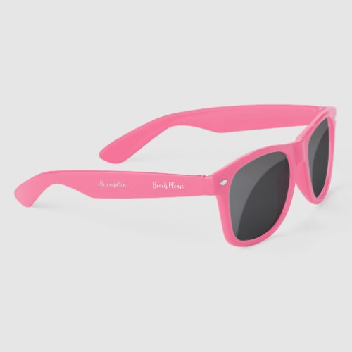 Personalized Beach Please Pink Sunglasses