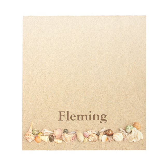 Personalized Beach Sand with Seashells Notepad (Front)