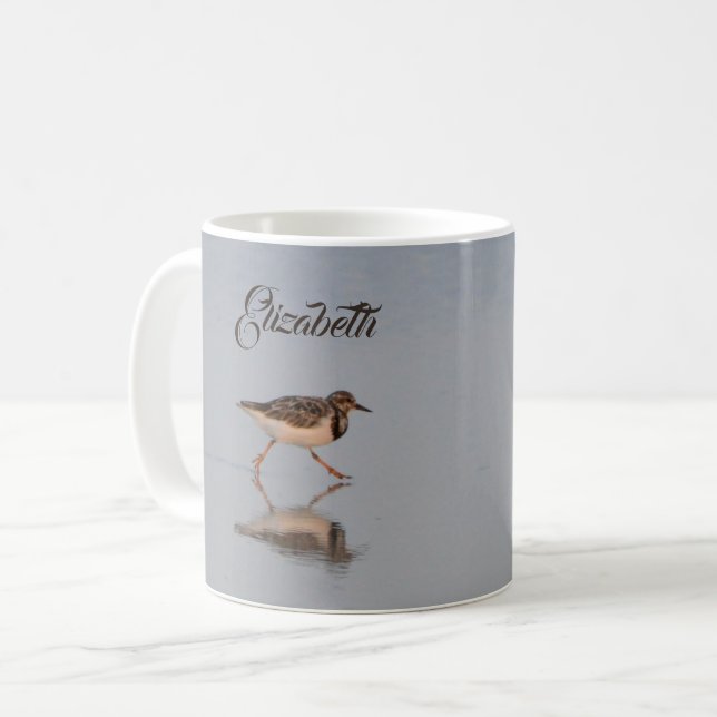 Personalized Beach Sandpiper Coffee Mug (Front Left)