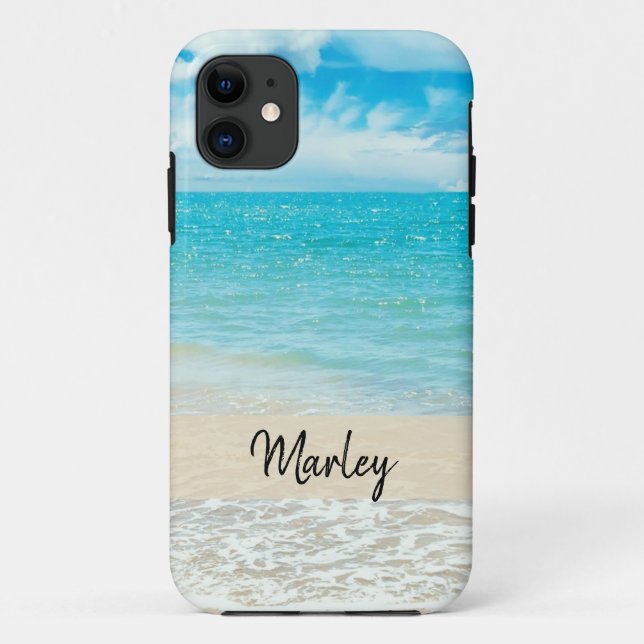 Personalized Beach Scene Case-Mate iPhone Case (Back)