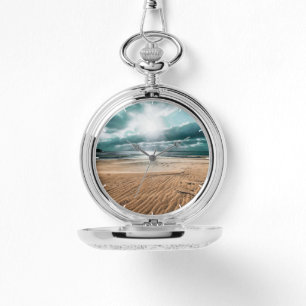 Personalized Beach Scene Clock Watch