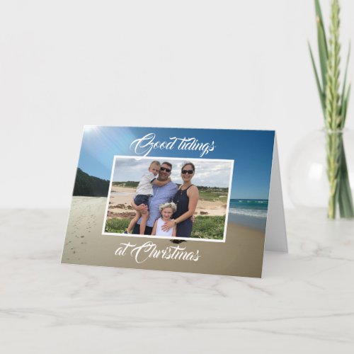 Personalized Beach Sea Sand Holidays Greeting Card