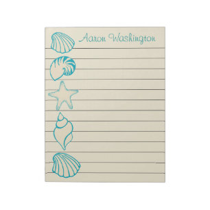 Personalized Beach Seashell Notepad