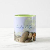 Personalized Beach Shells, Palm Trees Coffee Mug