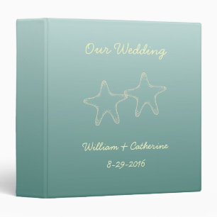Personalized Beach Starfish Wedding Binder Gift