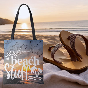 Personalized   "Beach stuff"  Tote Bag
