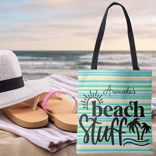 Personalized   "Beach stuff"  Tote Bag